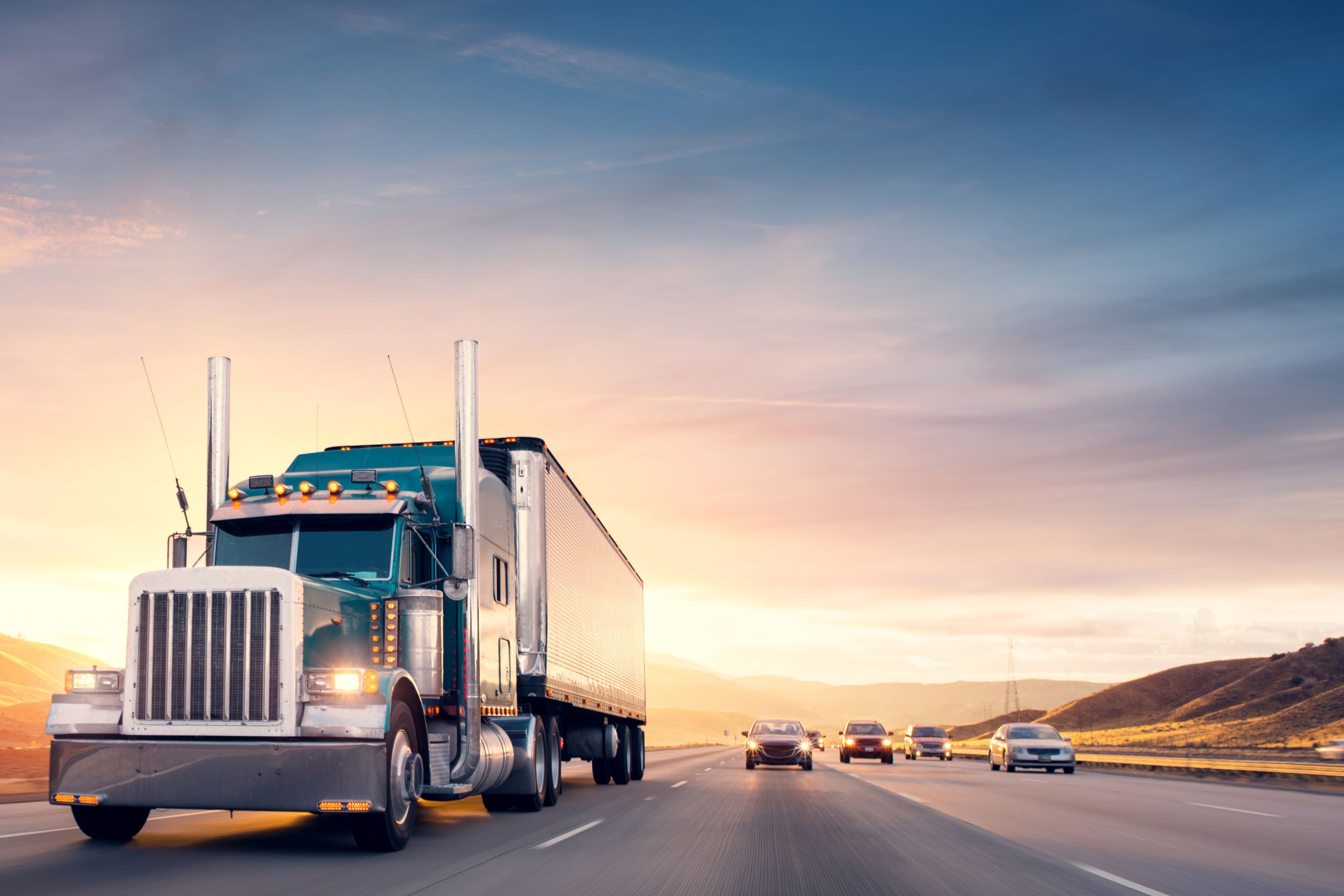 Semi truck on highway representing professional freight dispatch services